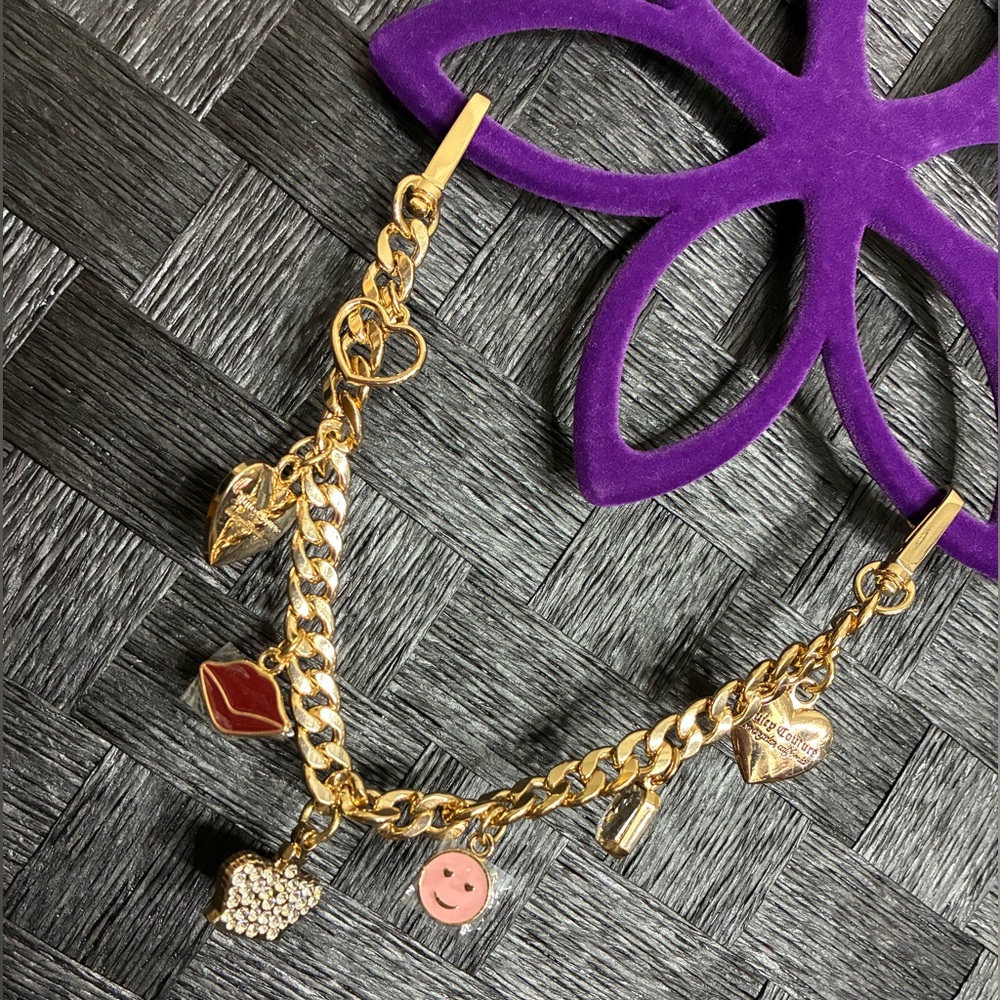 Juicy Couture Gold Charm with Red and Pink Accents for juicy purses